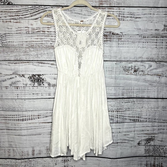 Free People White Fiesta Dress Layered Mini Tunic Dress NWT XS - Picture 2 of 4